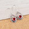 Red Garnet Gemstone 925 Sterling Silver Jewelry Drop/Dangle Earrings 1.38" Gift CE-3-18