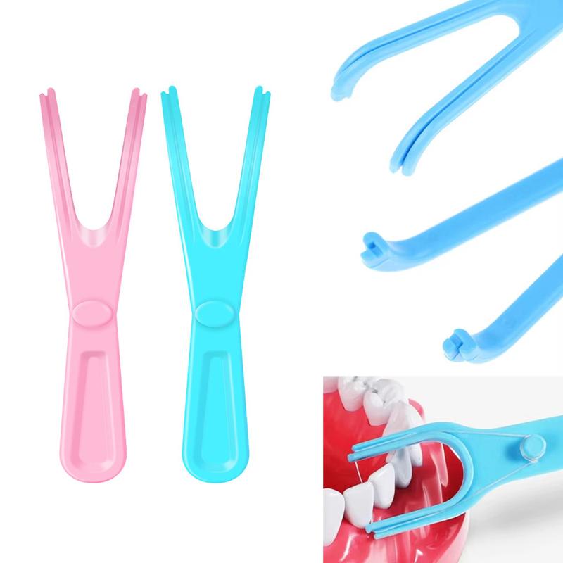 1/5Pcs Reusable Pick Holder Y Shape Plastic Dental Floss Rack Teeth Clean Care Tool Without Dental Floss Oral Hygiene Toothpick
