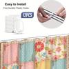 Vintage Floral Quilted Shower Curtain - Patchwork Plaid & Floral Design, Polyester Fabric, 12 Hooks, For Home & Hotel Decor