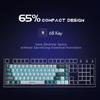 Abucow Mechanische Gaming Blaue Kabelgebundene Kompakte Blaue LED Austauschbare Kompatibel mit 60% Tastatur, Schalter, Tastatur, Hintergrundbeleuchtung, Schwarz/Graue Tastenkappen,