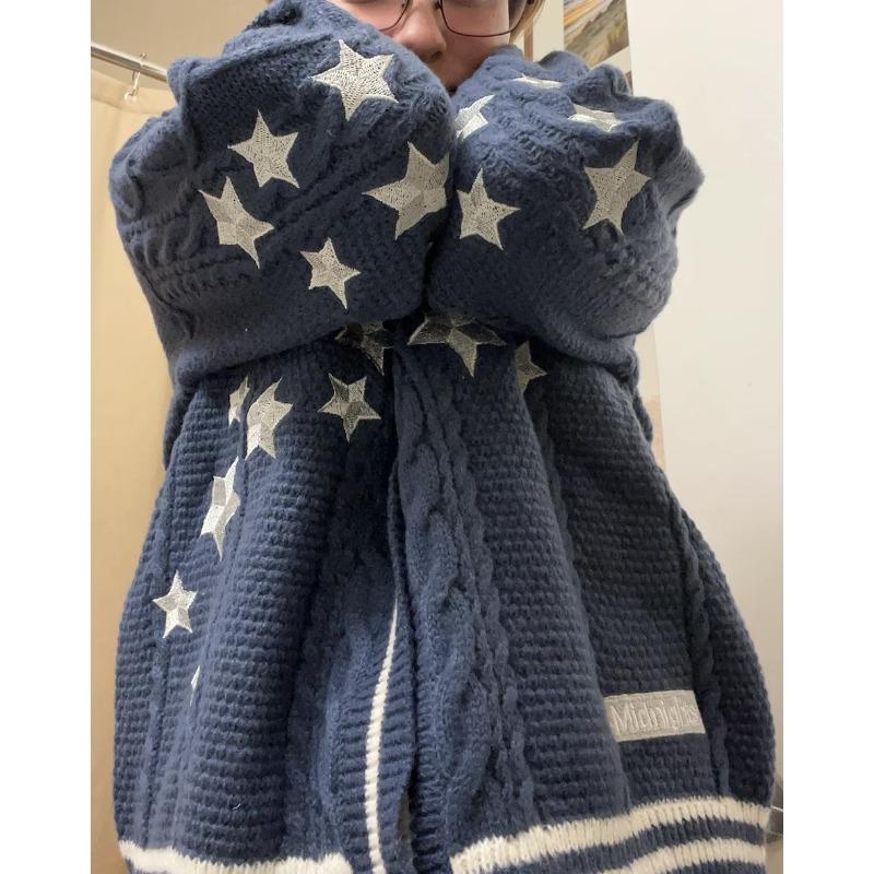 Women's Autumn and Winter New Knitted Embroidered Cardigan Temperament Age Reduction Loose Casual Sweater Coat Solid Color