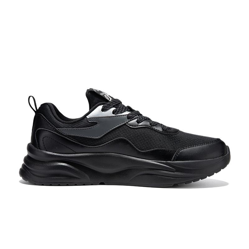 Hongxing Erke Comfortable Versatile Shock Absorbing Wear Resistant Breathable Low Top Casual Shoes Men Sneakers Black Silver 51125102540-002