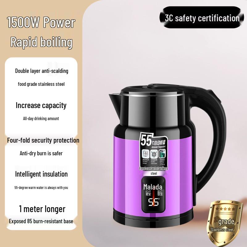 Wanlida 2025 Electric Kettle: Automatic Power-Off, Large Capacity, Insulated Boil, Household Use