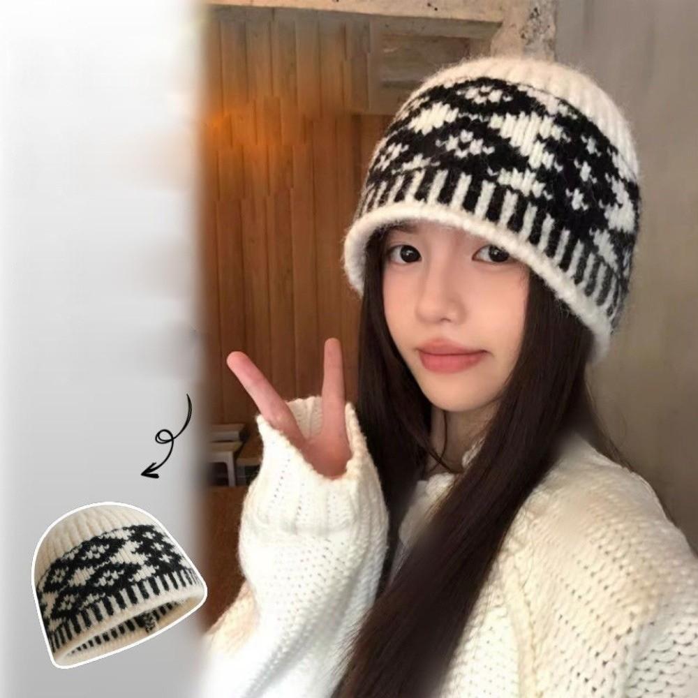 Warm Fisherman Hat Coldproof Knitted Hat New Beanie Hat  Autumn and Winter