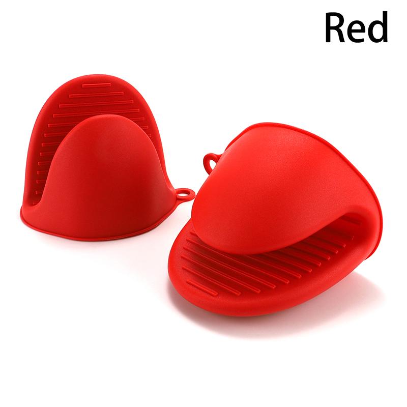 

2 шт. Прихватки для духовки, силиконовые термостойкие прихватки, нескользящие перчатки, держатели для посуды, прихватки для выпечки, кухонные рукавицы красный