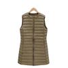 Autumn and winter collarless medium and long light down vest women's short round neck sleeveless zipper vest vest vest vest