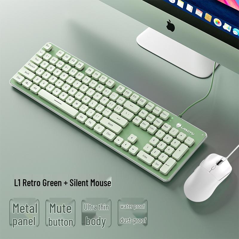 Wolf Path Silent Wireless Keyboard & Mouse Set: Wired for Smooth Typing - Ideal for Gaming & Office Use, Magnetic Switch for Men & Women.