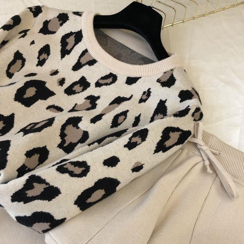 Women Suits Sets Autumn Winter Pullover Sweater Pants Thickened Top Sweatshirt Longs Pants Two-piece Oversize 2PC Suit