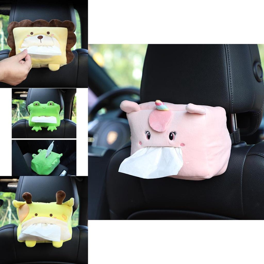 Car Tissue Box Cover Fun Cartoon Animal Design Soft Plush Material Long-lasting