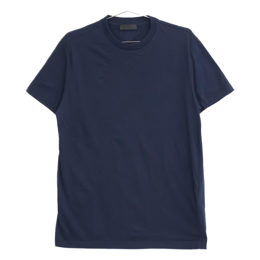 PRADA UMJ492 Navy Triangle Logo Crew Neck T-Shirt tops M NavyUsed