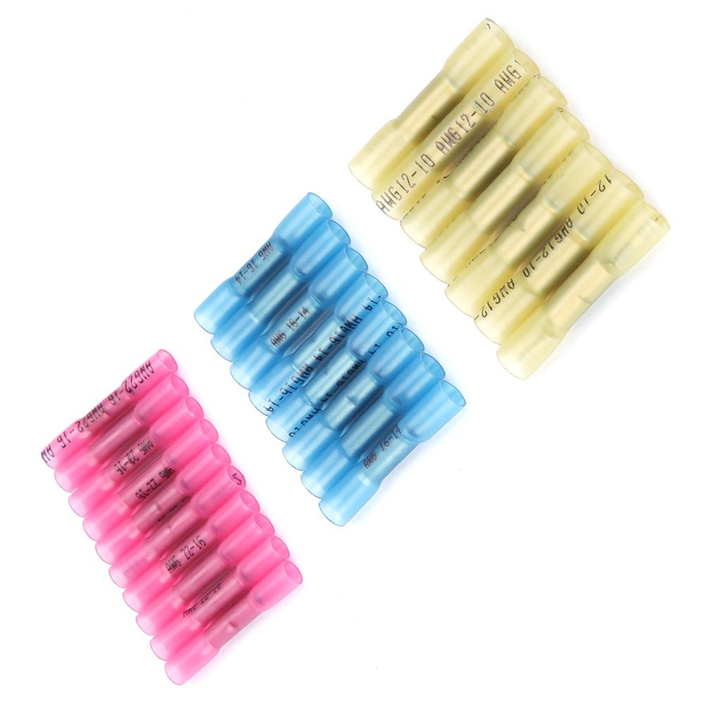 300 Pcs 22-16AWG / 16-14AWG / 12-10 AWG Butt Connectors Insulated Crimp Terminals  Automotive