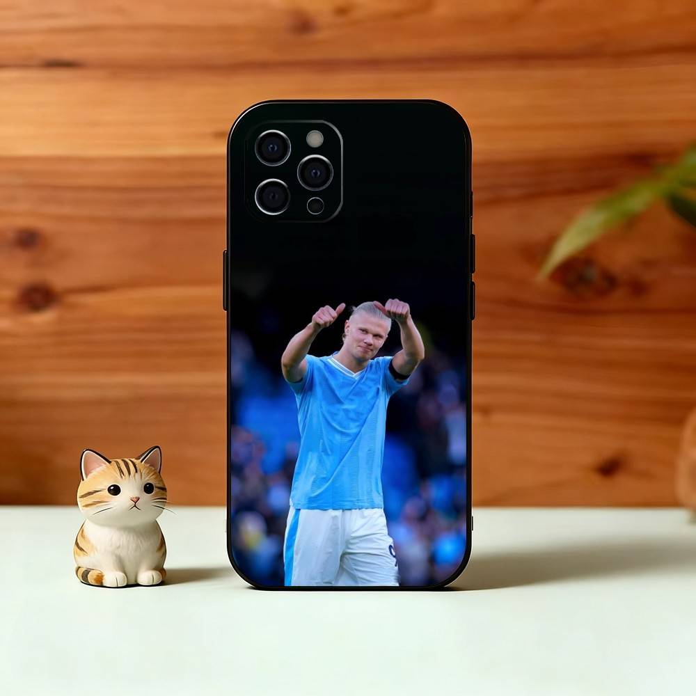 Football Star E-Erling H-Haaland Phone Case For iPhone 17, 16,15,14,13,12,11 Plus,Pro Max, Others Soft Black Cover