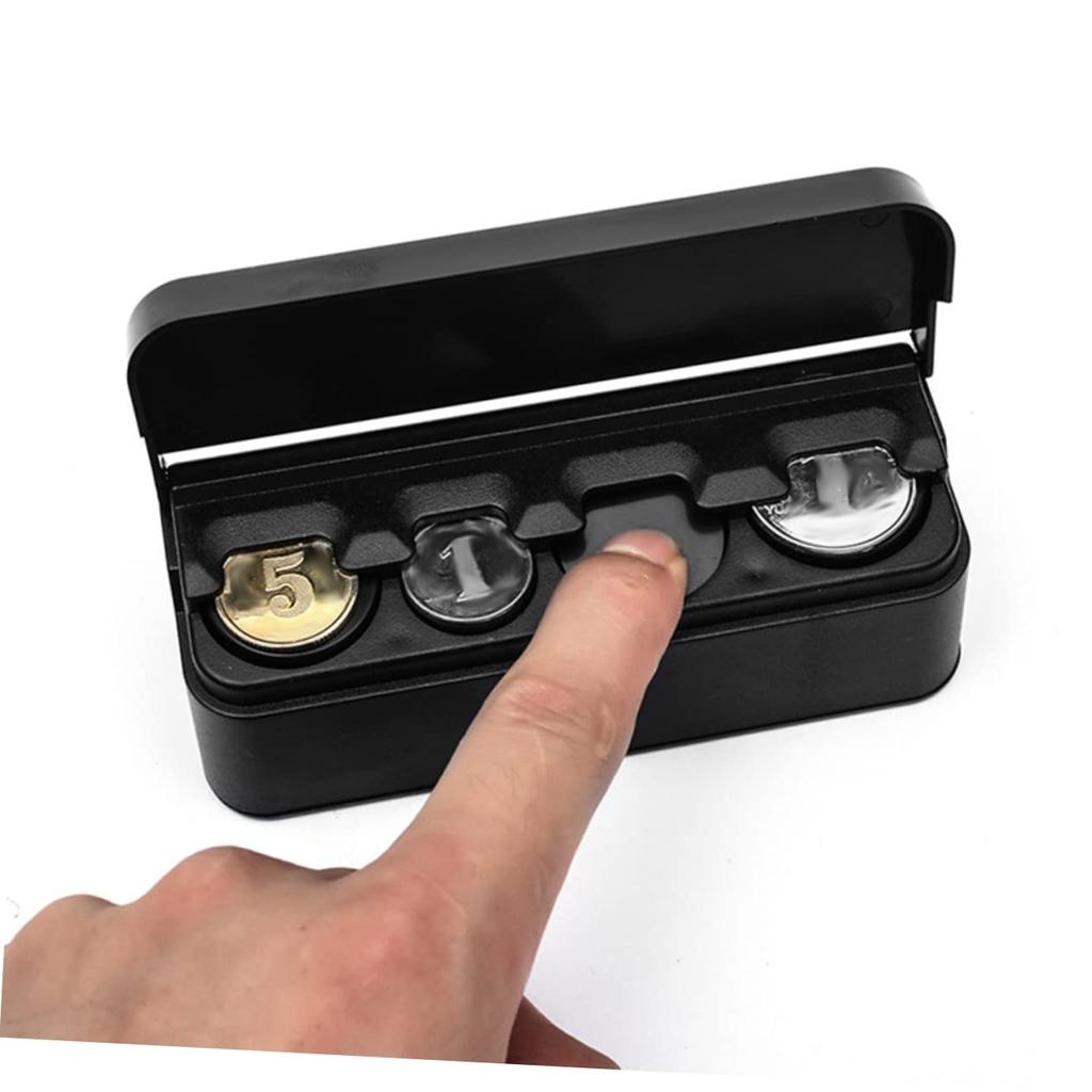VILLFUL Box Coin Storage Case Car Coin Holder Car Coin Holder Storage Organizer with Drawer Coin Organizer Black