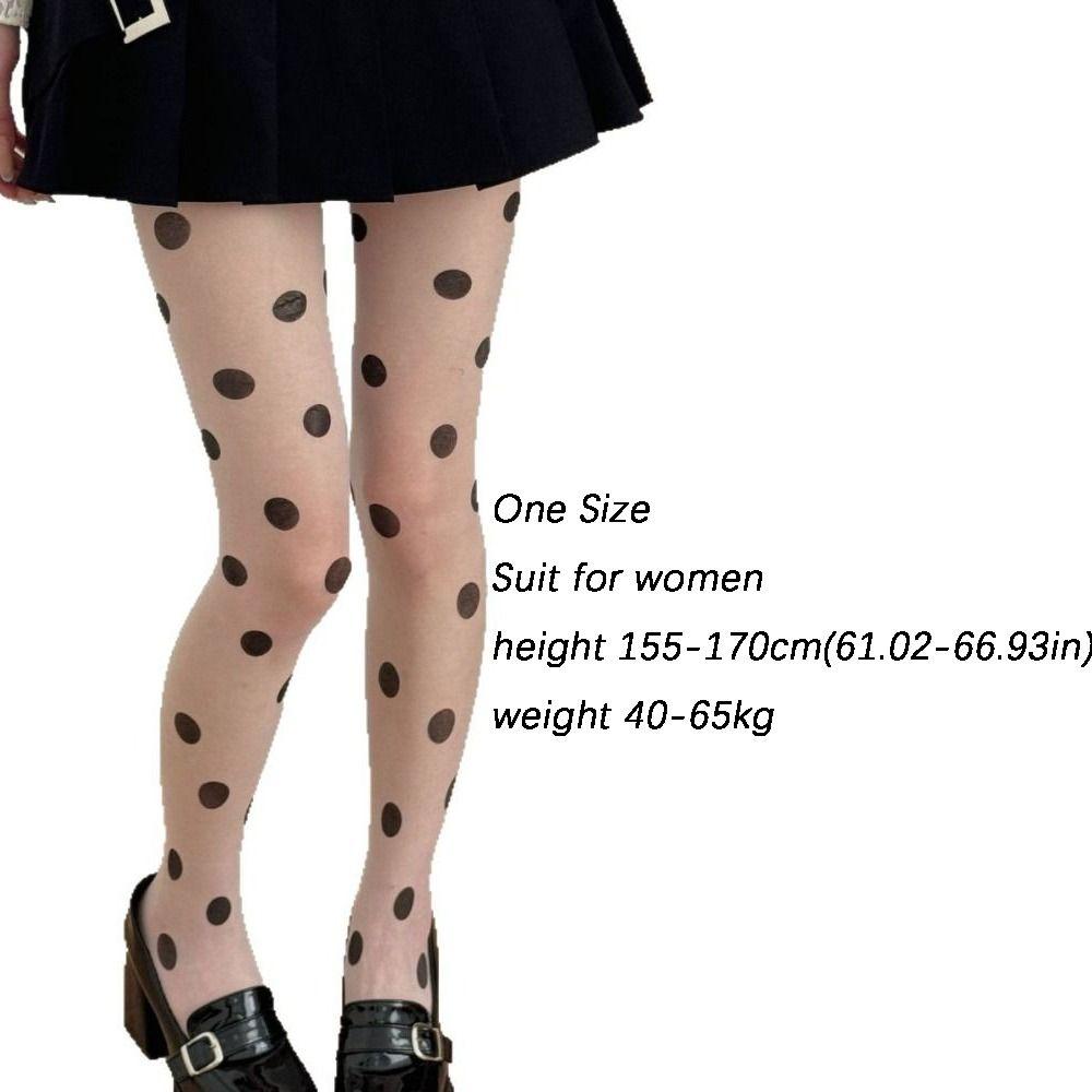 Thin Women Pantyhose Elastic Dot Sheer Tights Sexy Polka Dot Silk Stockings  Women Lingerie