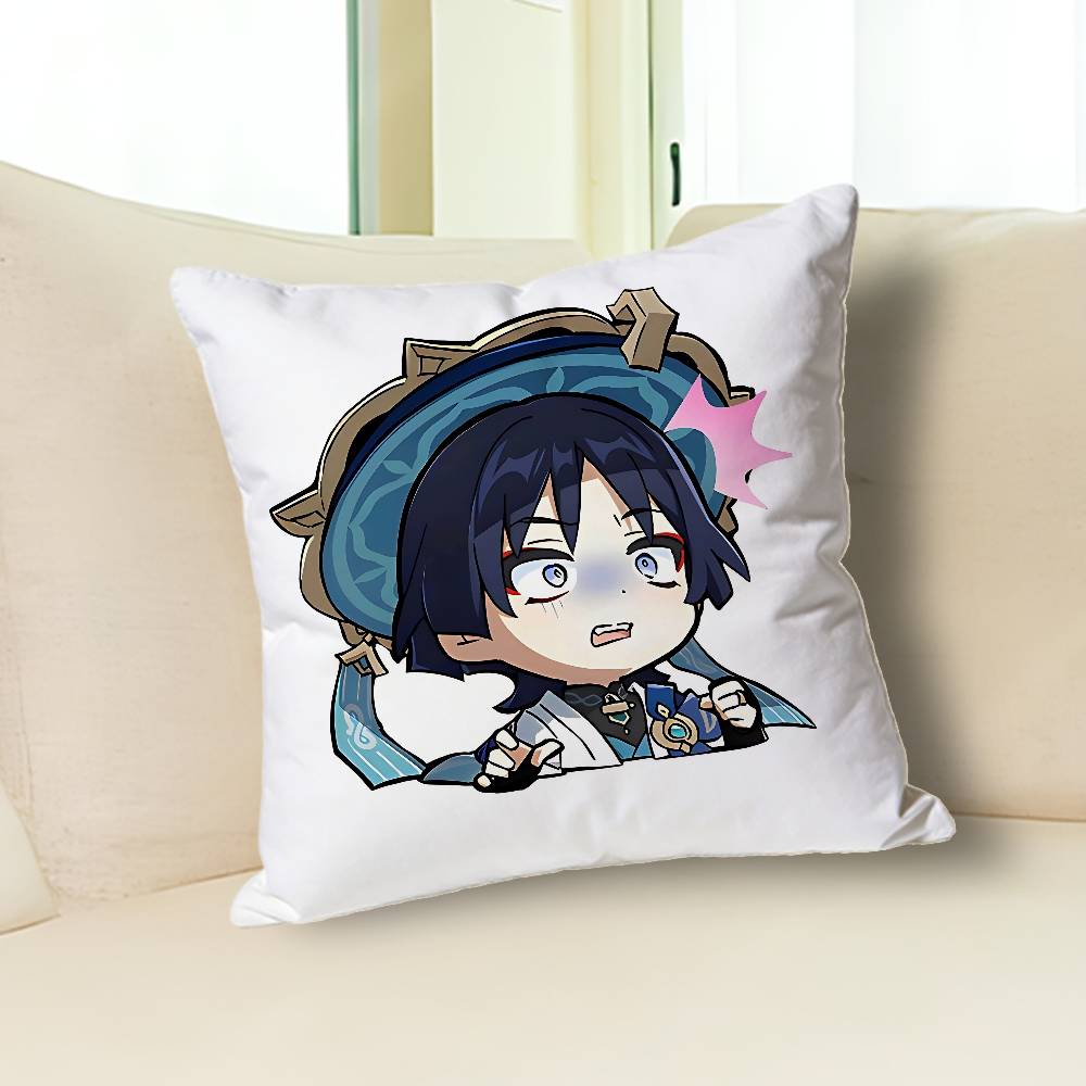 G-Genshin Impact Wanderer Anime Celebrity Merchandise All-Match Printed Pillow Case Sofa Car Office Room Decoration Protector