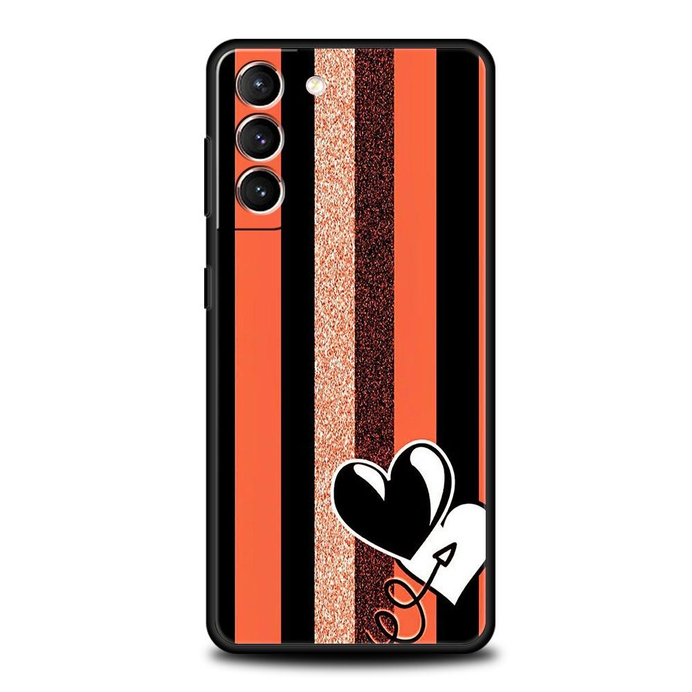 Gold Rose Love Heart Phone Case For Samsung Galaxy S24 S23 S22 Ultra S20 S21 FE 5G S10 S9 Plus S10E S8 S7 Edge Silicone Cover