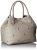 Cowhide Dot Embroidery Tote Bag LGRY [Perke] 08-00-07470 Women's