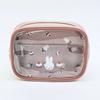 Kawaii Miffy Rabbit Makeup Bag Cartoon Miffy Rabbit Leather Semi-Transparent Girl Cute Cake Print Storage Bag