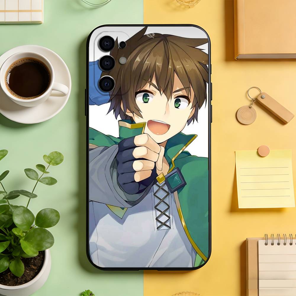 

KonoSuba Kazuma Satou Phone Case Black Silicone Soft For Samsung S25,S24,S21,S22,S23,S30,Ultra,S20,Plus,Fe,Lite Samsung S21 s305G