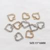 10 Pieces of 15 * 16mm Peach Heart with Loop Rhinestone Pendant, Handmade Necklace Decoration, Clothing, Wedding Decoration
