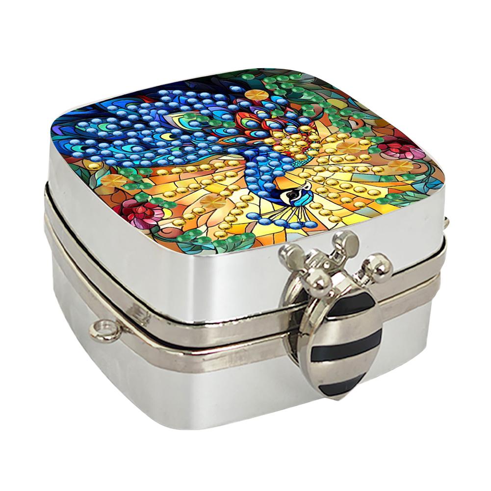 

Wings Diamond Painting Mirror Bag Diamond Painting Mirror Organizer Box Rhinestone Jewelry Box for Earrings Necklace Rings