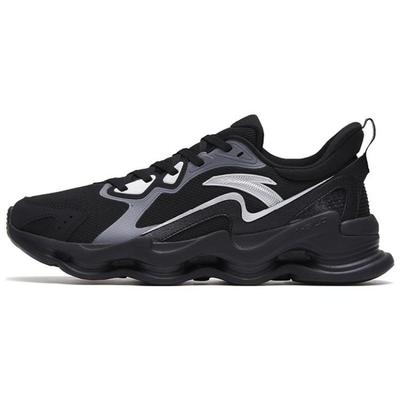 Zapatillas de Running de Caña Baja con Amortiguación Suave, Antideslizantes y Resistentes al Desgaste para Hombre, Zapatillas Deportivas Negro Gris 112315555-3