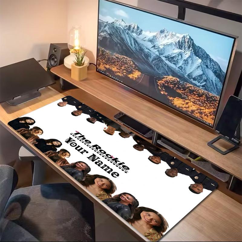 The Rookie Custom Name Large Size Mouse Pad Large Gaming Table Cushion Non-slip Laptop Tablet Big Mousepad XXL Mat Mini PC Playmat With Lock edge