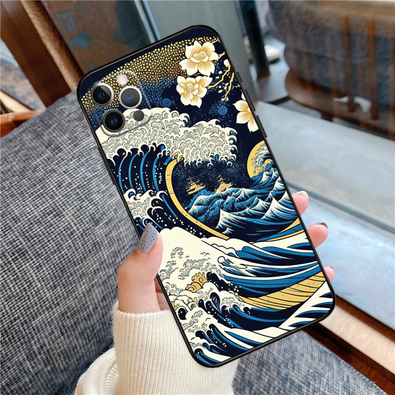 

Japanese Surfers Phone Case For iPhone 16 15 13 12 11 14 Pro Max 12 13 mini XR 15 16 Plus 16e Cover Shell iPhone 15 Plus