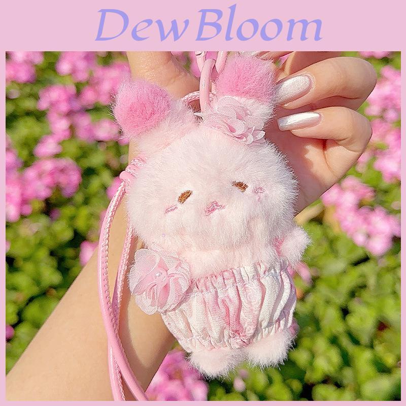 Cherry Blossom Bear Rabbit Cat Plush Animal Keychain For Girls And Kids