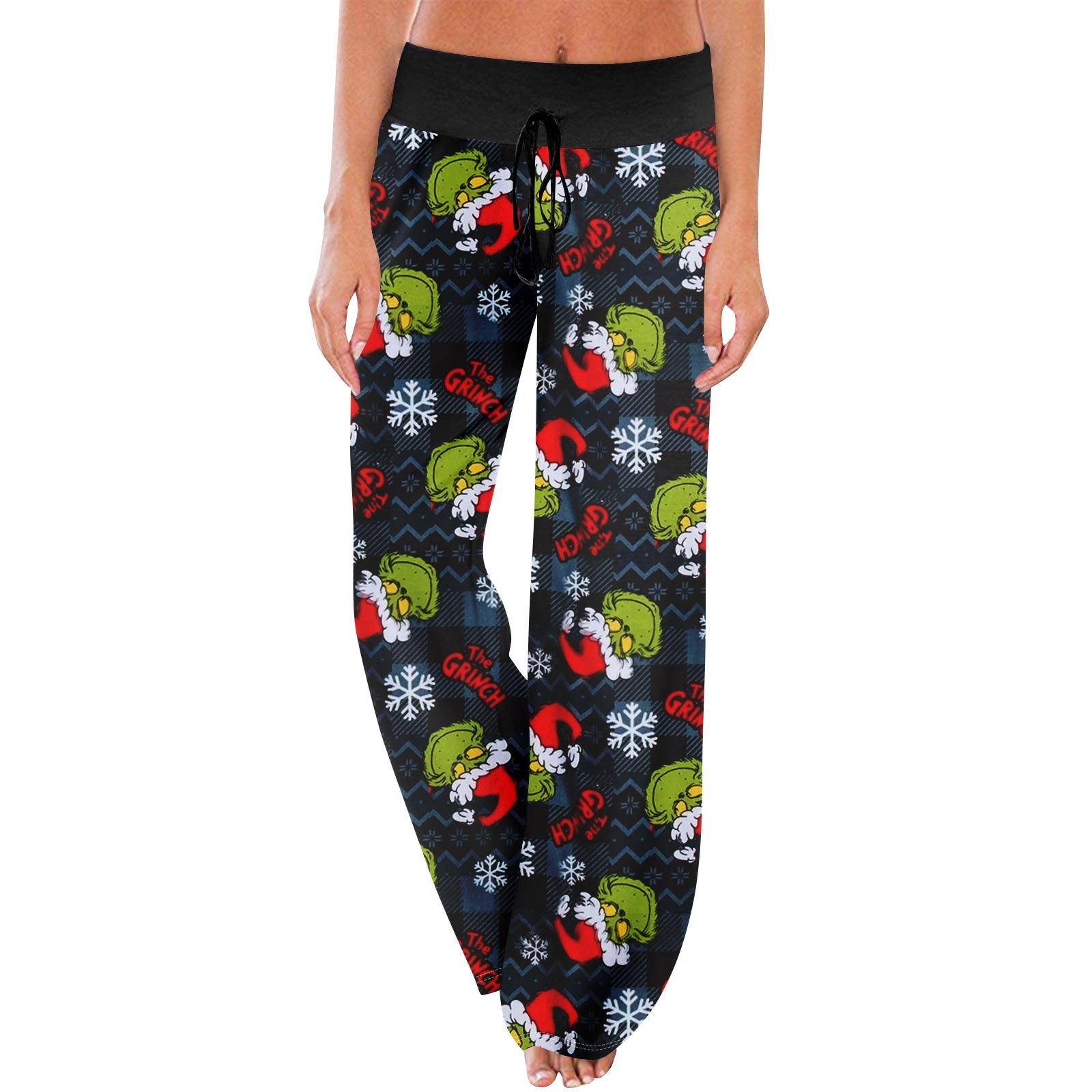 

Пижамные штаны в стиле аниме, повседневные брюки с эластичной резинкой на талии, удобные прямые свободные брюки для йоги L тёмно-синий