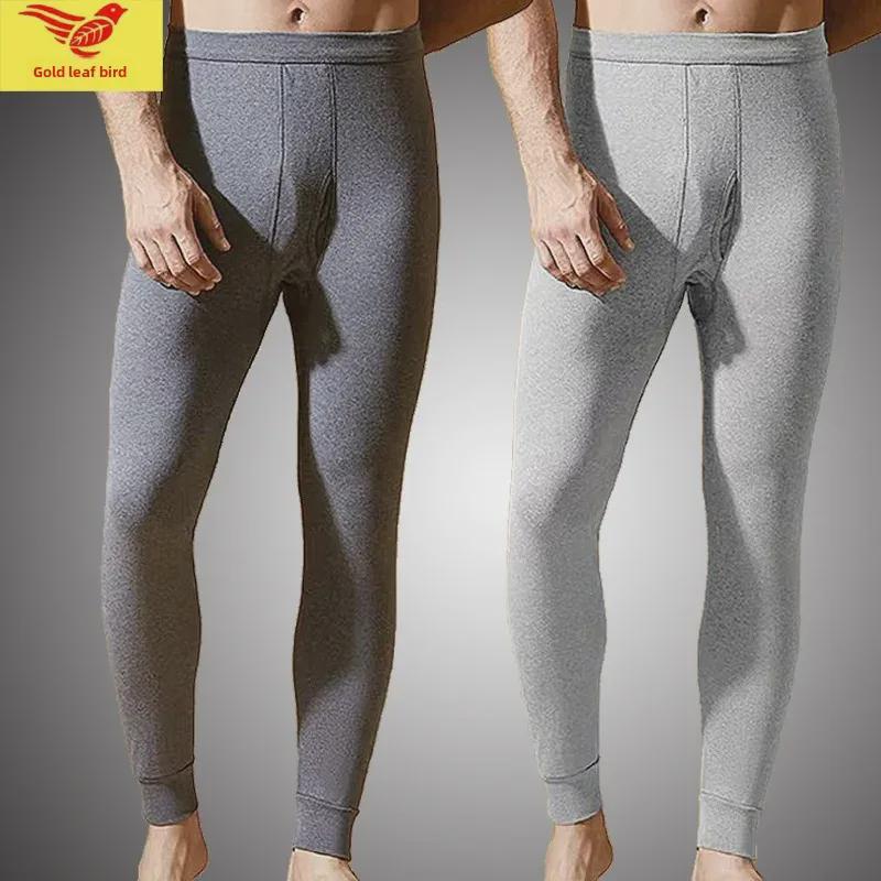 Herren Baumwolle Wolle Hose mit hohem Bund: Warm, Dünn, Lockerer Gerader Schnitt für Herbst/Winter - Ideal für Mittelalte & Ältere.