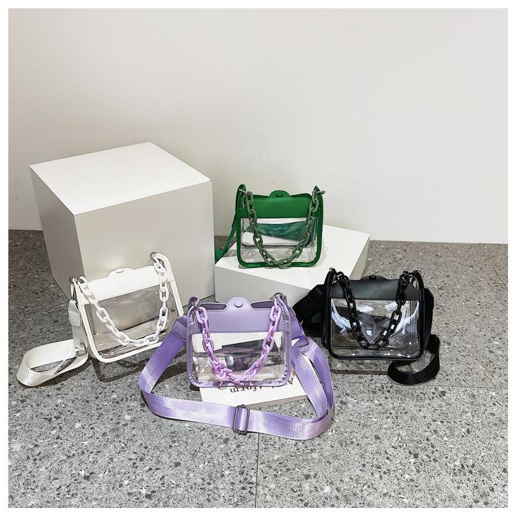 Transparent Crossbody Messenger Handbags Women PVC Cylinder Shoulder Bags Women Sling Bags