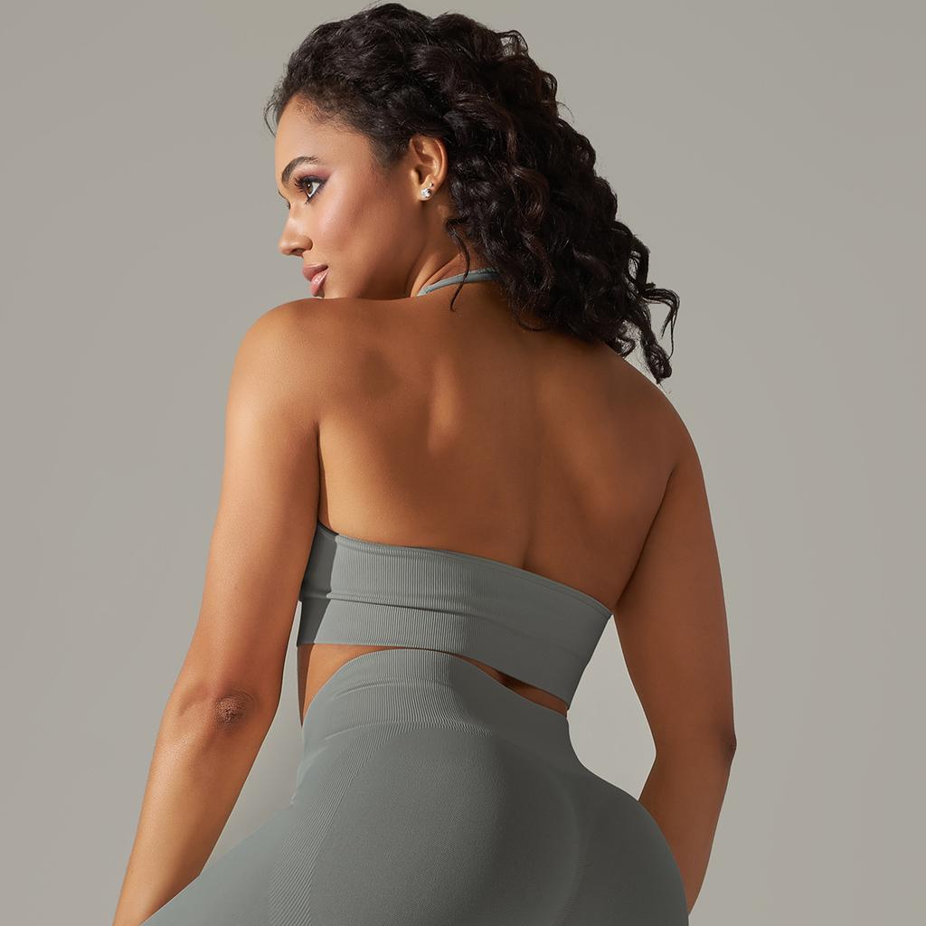 New Sexy Back Yoga Seamless Quick Drying Sports Neck Bra For Women, Running Fitness Yoga Vest For Women