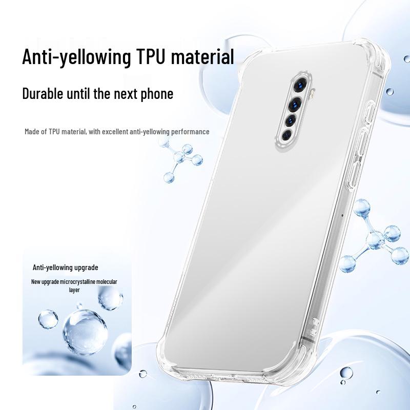 Compatible with OPPO Reno Ace and Realme X2 Pro: Airbag Anti-Fall Transparent TPU Mobile Case
