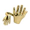 Adjustable Statement Ring with Abstract Hand Design, Open Band Alloy Jewelry for Daily Wear, Date Styling, Party Looks