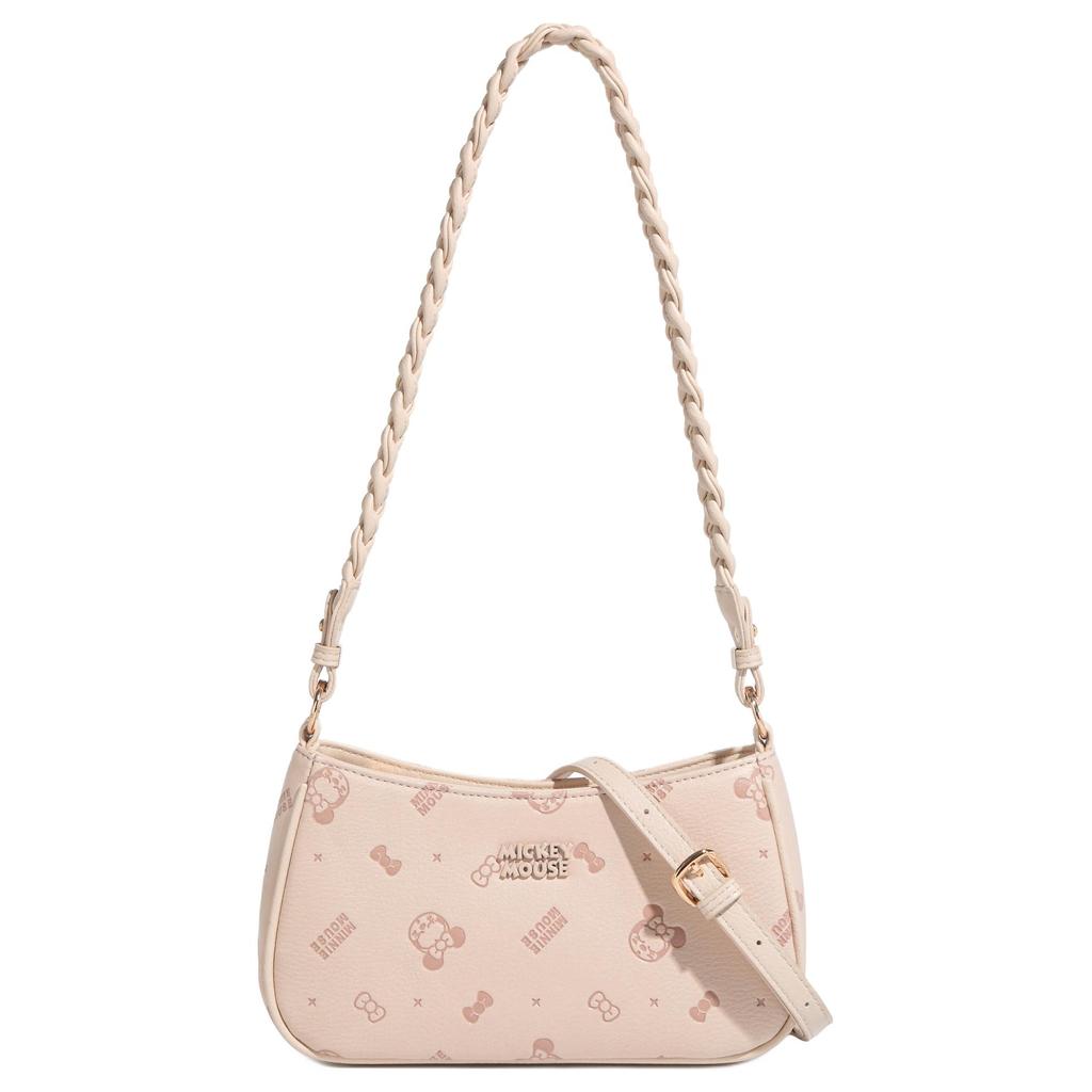 Disney Minnie Woven Rope Commuter Underarm Bag PU Crossbody Shoulder Bag Regular Women bags Multi-color BMK-73271