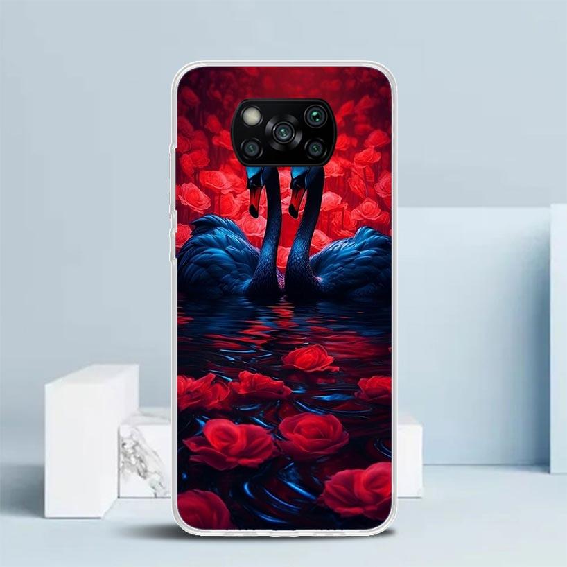 Black Swan Noble Phone Case For Xiaomi Poco F7 Ultra X5 X6 X7 Pro M7 Redmi 15C 15 13C 13 12C 12 10C 10 10A 9 9C 9A 9T Cover Poco