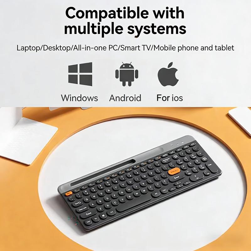 Tri-Mode Dual Bluetooth Keyboard & Mouse Set with Slot Ergonomic Design Silent Keyboard with Scissor-Switch for Laptops Desktops