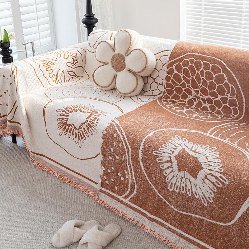 Universal Sofa Cover Towel Anti-Scratching Plush Yarn Non-Slip Cushion Cover Blanket All-Inclusive Four Seasons Simple