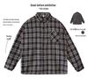 Spring Men's Retro Loose Plaid Hoodie Long Sleeve Shirt - Korean & Hong Kong Style