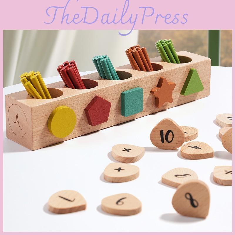Shape Wooden Children Blocks Box Nontoxic Paint For Infant And Play Preschool