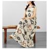 DIMANAF 2026 Women Plus Size Summer Beach Loose Lady Long Dress Vest Sleeveless Vintage Oversize Maxi Print Sundress Clothing