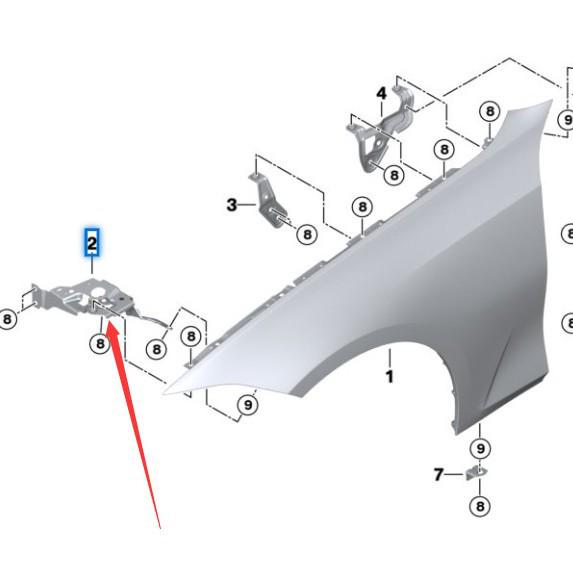 BMW G20/G28 3er Kotflügelhalter - Teilenummern 41008494437, 41008494438