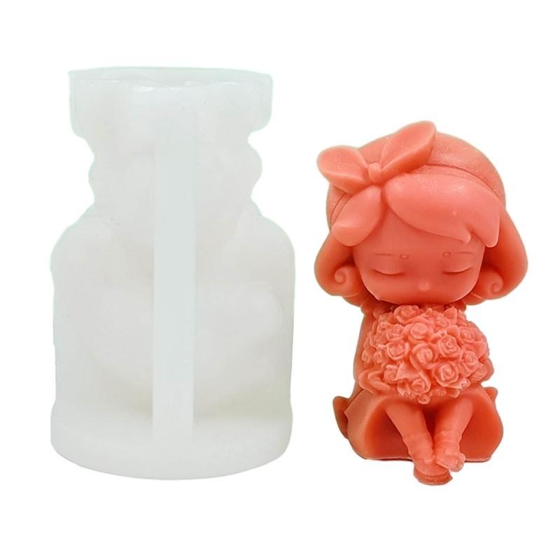 Mold Handmade Scented Casting Molds Little Girl Silicone Moulds