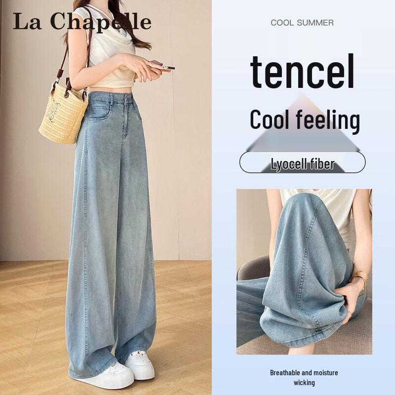 La Chapelle Women s Tencel Soft Denim Wide-leg Pants 2XL