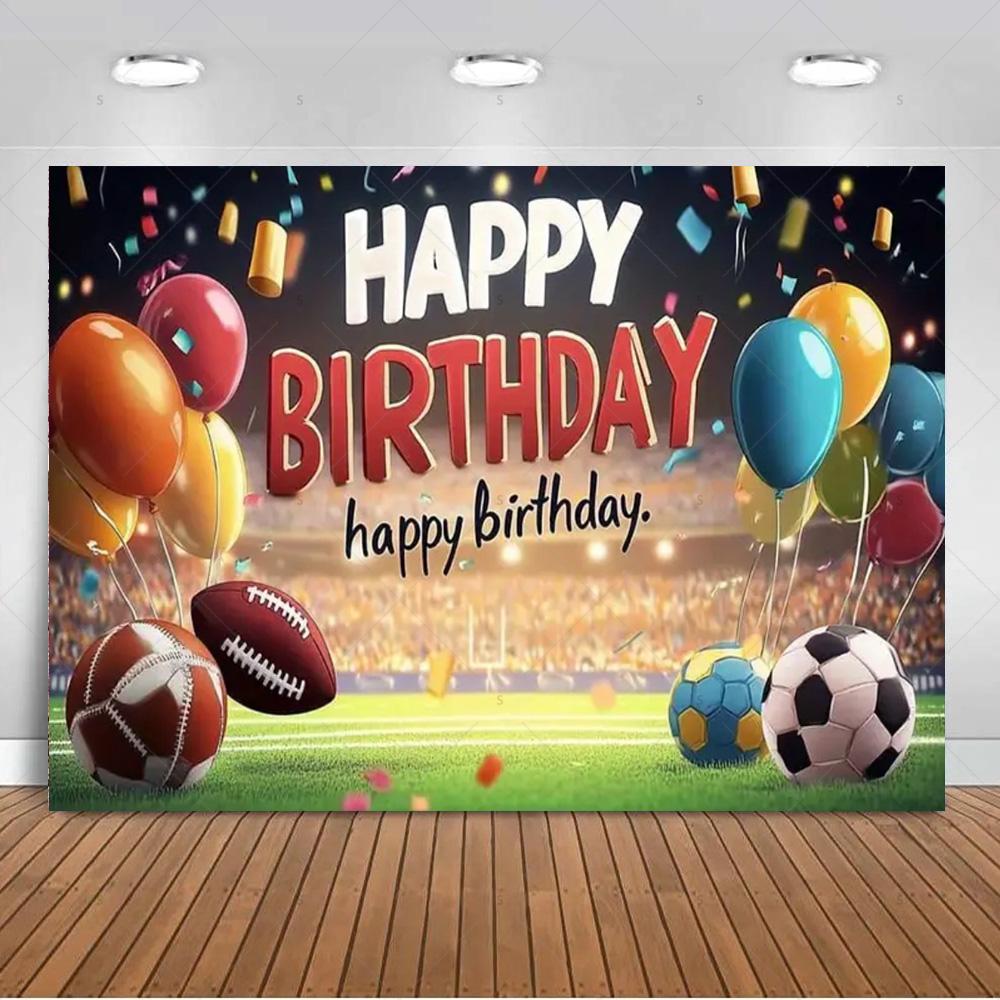 Jungen Fußballfeld-Thema Geburtstagsparty Banner Hintergrund, Erwachsenen- und Kindergeburtstagsparty Dekoration Fotografie Hintergrund