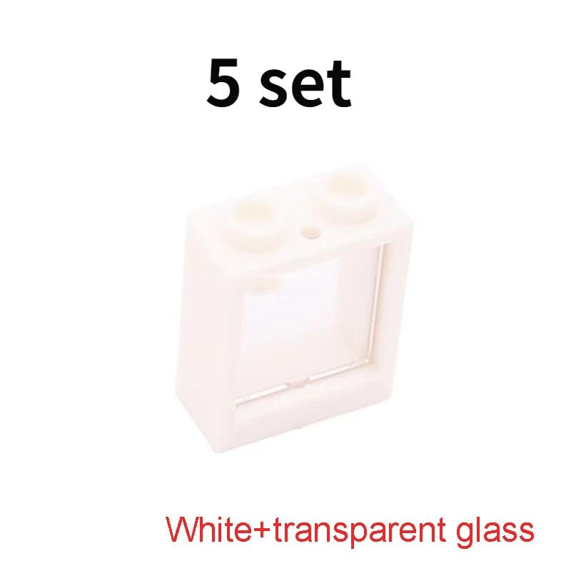 Non-Toxic 5 Sets Small Building Block Stained Glass Windows 1X2X2 Building Block Accessories Compatible With Lego Part 60592+60601