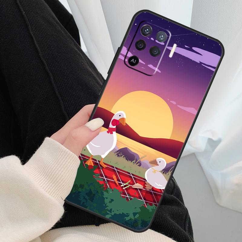 Cartoon Funny Goose Case For Oppo A96 A76 A16 A60 A98 A58 A78 A18 A38 A80 A40 A77 A57 A17 A74 A54 A94 A15 A5 Pro