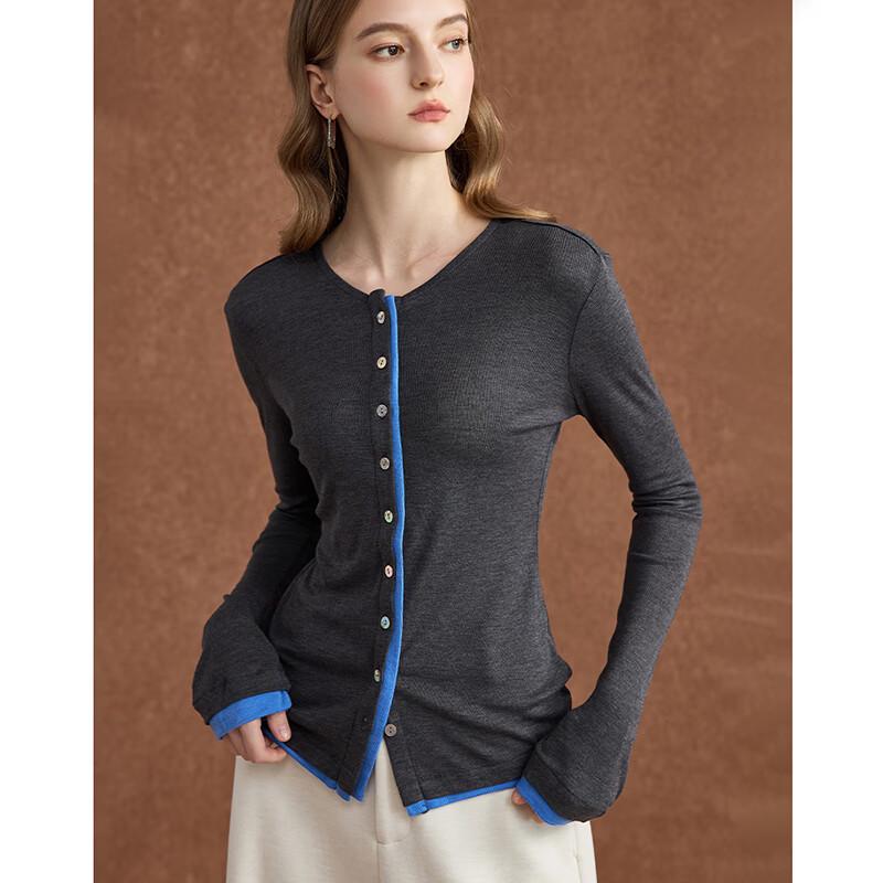 Wudao Women's Colorblock Knit Cardigan