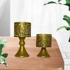 2Pcs/set Pedestal Base Iron Hollow Candle Cup Retro Design Round Candle Stands  Atmosphere Decor